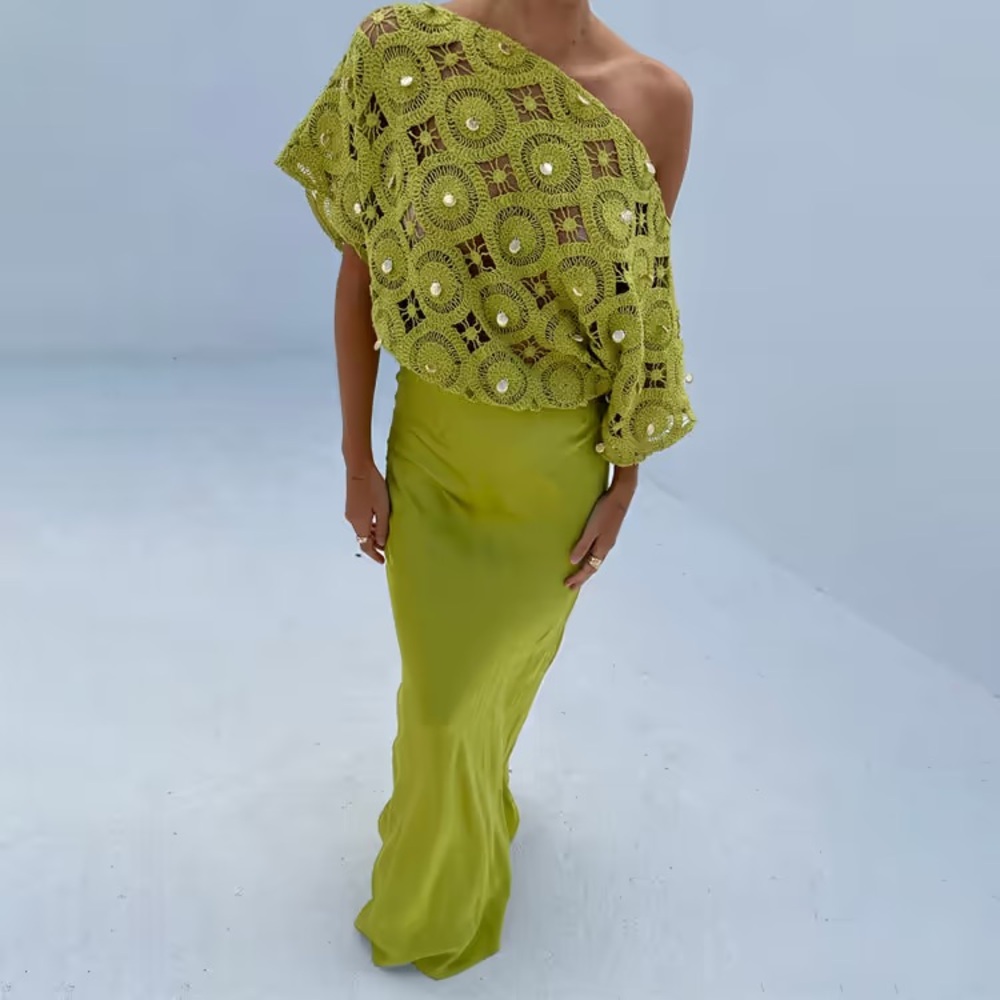 Never Fully Dressed Lime Green One-Shoulder Dress